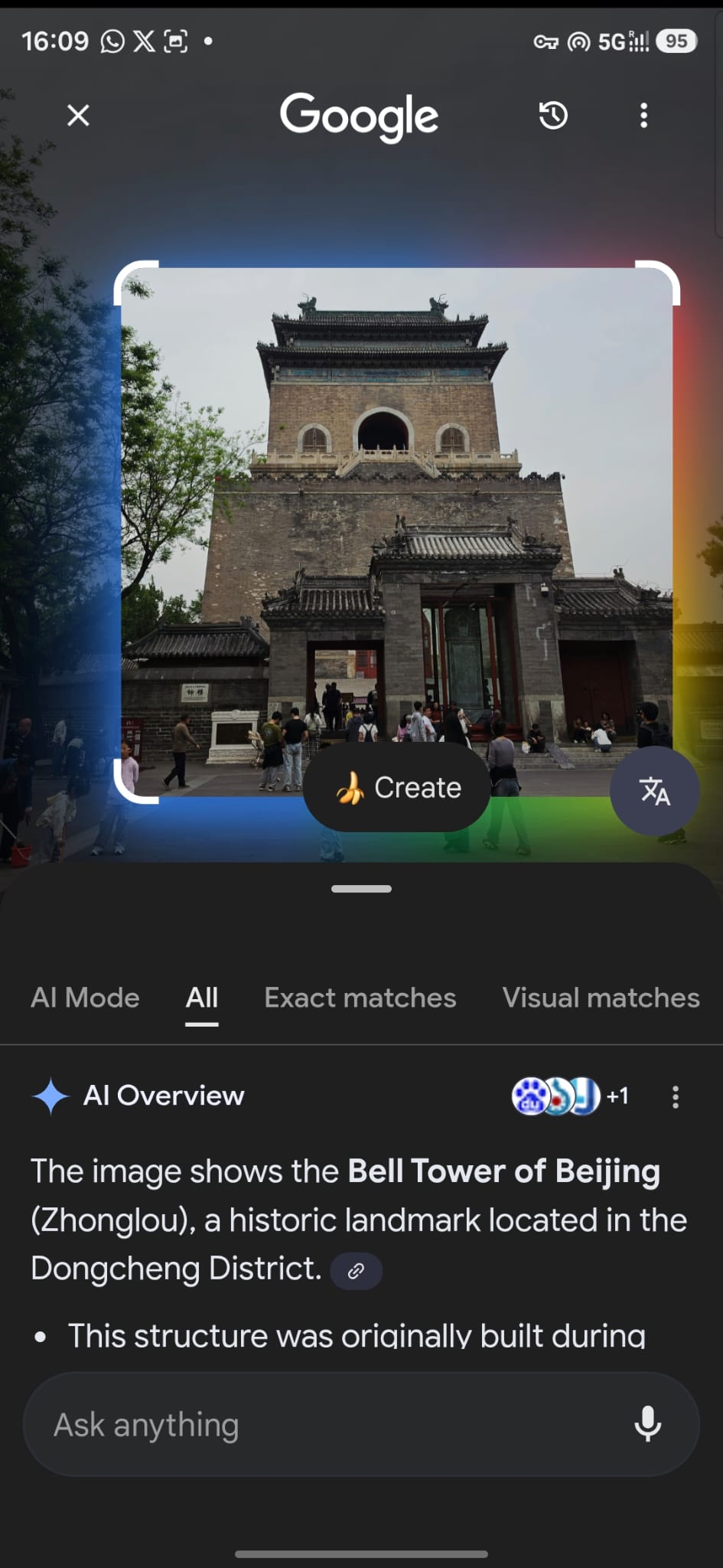 Circle to Search at the Bell Tower of Beijing